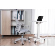 75.8cm-112.8cm Height Adjustable Mobile Workstation with Paddle Lever and Tiltable Desktop