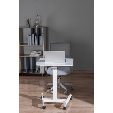 75.8cm-112.8cm Height Adjustable Mobile Workstation with Paddle Lever and Tiltable Desktop