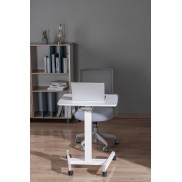 75.8cm-112.8cm Height Adjustable Mobile Workstation with Paddle Lever and Tiltable Desktop