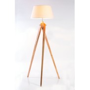 Natural Twist Tripod Floor Lamp with White Shade