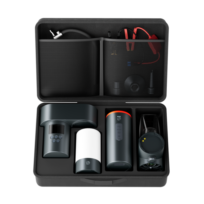 Auto Smart Kit Model B-C with Tyre Inflator, Jump Starter, Multi-Functional Blow and Vacuum, Camping Light and Power Bank