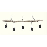 5-Light Antique Pendant with Black Lamp Holder