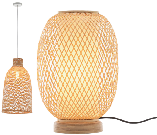 Hand-Woven Bamboo Lamps